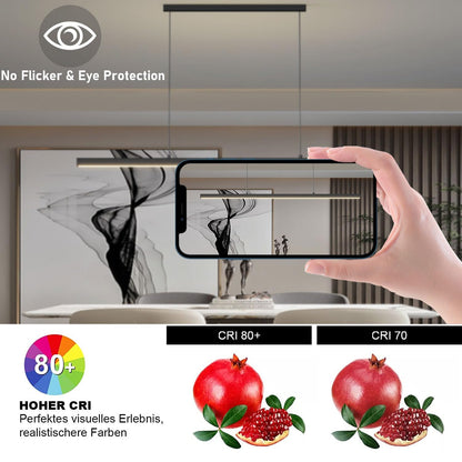 SENFAY LED Pendelleuchte Esstisch 100cm dimmbar schwarz Fernbedienung