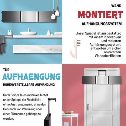 LIPFISBARBERSHOP.COM 360-Grad-Haarschneidespiegel mit LED-Beleuchtung