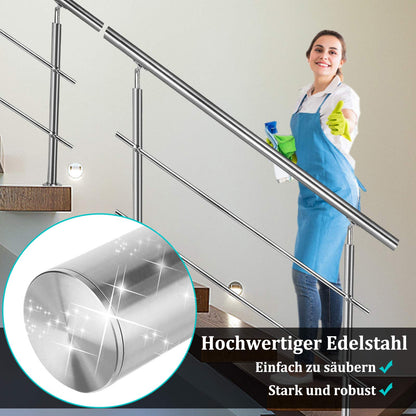 AufuN Edelstahl Handlauf 80 cm Treppengeländer mit 2 Pfosten
