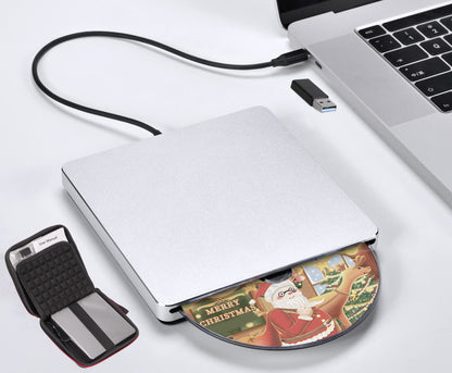 NOLYTH Externes CD/DVD Laufwerk USB-C Slot-in Brenner für Mac & PC