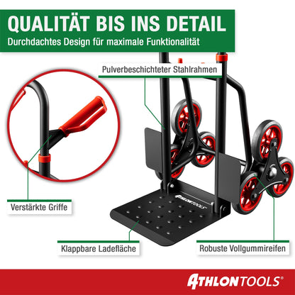 ATHLON TOOLS Treppensteiger-Sackkarre klappbar 150 kg Stahl