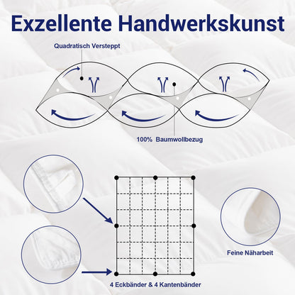 Uniency Daunendecke Ganzjahres Warm 155x220 - 1400g