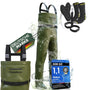 Heimfleiss Wathose wasserdicht, Anglerhose mit Stiefeln, Gr. 42 mit verstellbaren Trägern und Aussentasche