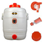 Speidel Getränkefass Rund 30 Liter - Komplett mit Zubehör. Weiß-transparentes Fass für Gärung und Lagerung von Getränken.