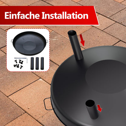 SWANEW Feuerschale Ø82.5cm – Eisen-Feuerstelle mit Griffen
