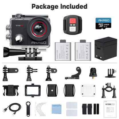 AKASO EK7000 Pro Action Cam 4K, wasserdicht bis 40 m, 128 GB