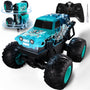 PENGBU RC Monstertruck ferngesteuert 1:20, 2,4 GHz, LED, blau mit Offroad-Reifen und blauer Beleuchtung