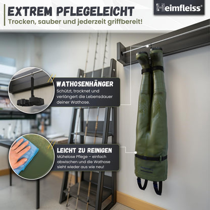 Heimfleiss Wathose wasserdicht, Anglerhose mit Stiefeln, Gr. 42