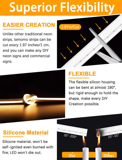 Lamomo LED Streifen 20M Warmweiss Dimmbar Wasserdicht