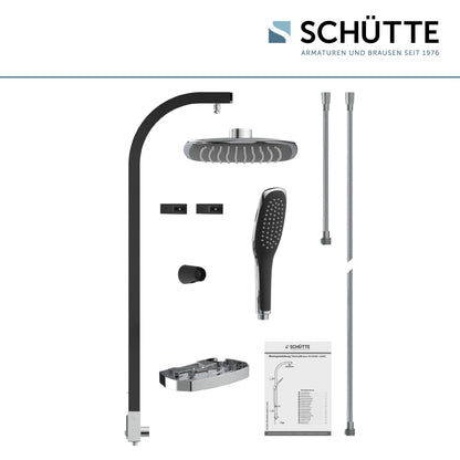 Schütte MADAGASKAR Duschsystem - Schwarz mit Ablage 60060