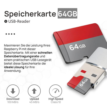 Raspberry Pi 4 4GB Starter-Kit - Offizielles Zubehör, 64GB SD-Karte