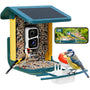 Nafnti V5 Vogelfutterhaus mit 2K-Kamera, Solar und IP65 – Vogelfutterstation mit Solarpanel und 1,8 l Futterbehälter