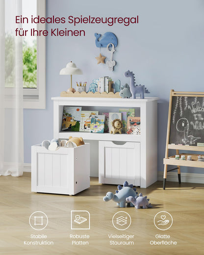 VASAGLE Kinderregal Spielzeugaufbewahrung LHS280WB01, wolkenweiss