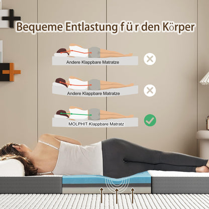 MOLPHIT Klappmatratze - Gästematratze 75x195x15cm Mittelfest