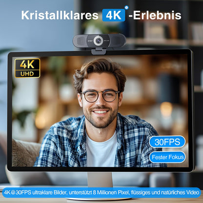 EMEEET C980 PRO 4K Konferenz Webcam - 3-in-1 mit Lautsprecher & Mikrofon