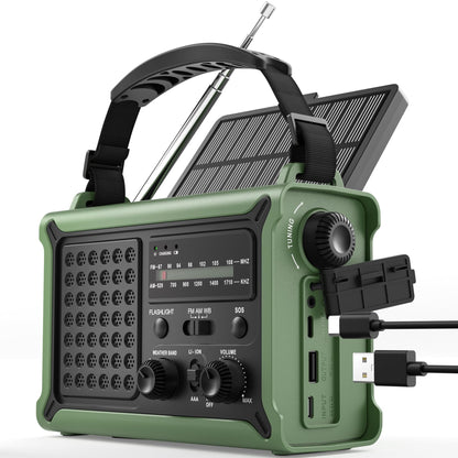 ROCAM CR1030 Kurbelradio, Notfallradio mit Solar und AM/FM-Empfang