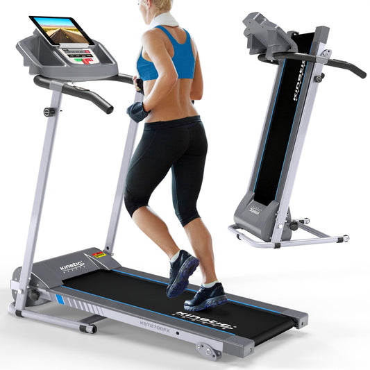 KINETIC SPORTS KST2700FX Klappbares Elektro-Laufband bis 10 km/h. Klappbares Laufband mit Bedienkonsole zum Gehen und Laufen bis 10 km/h.