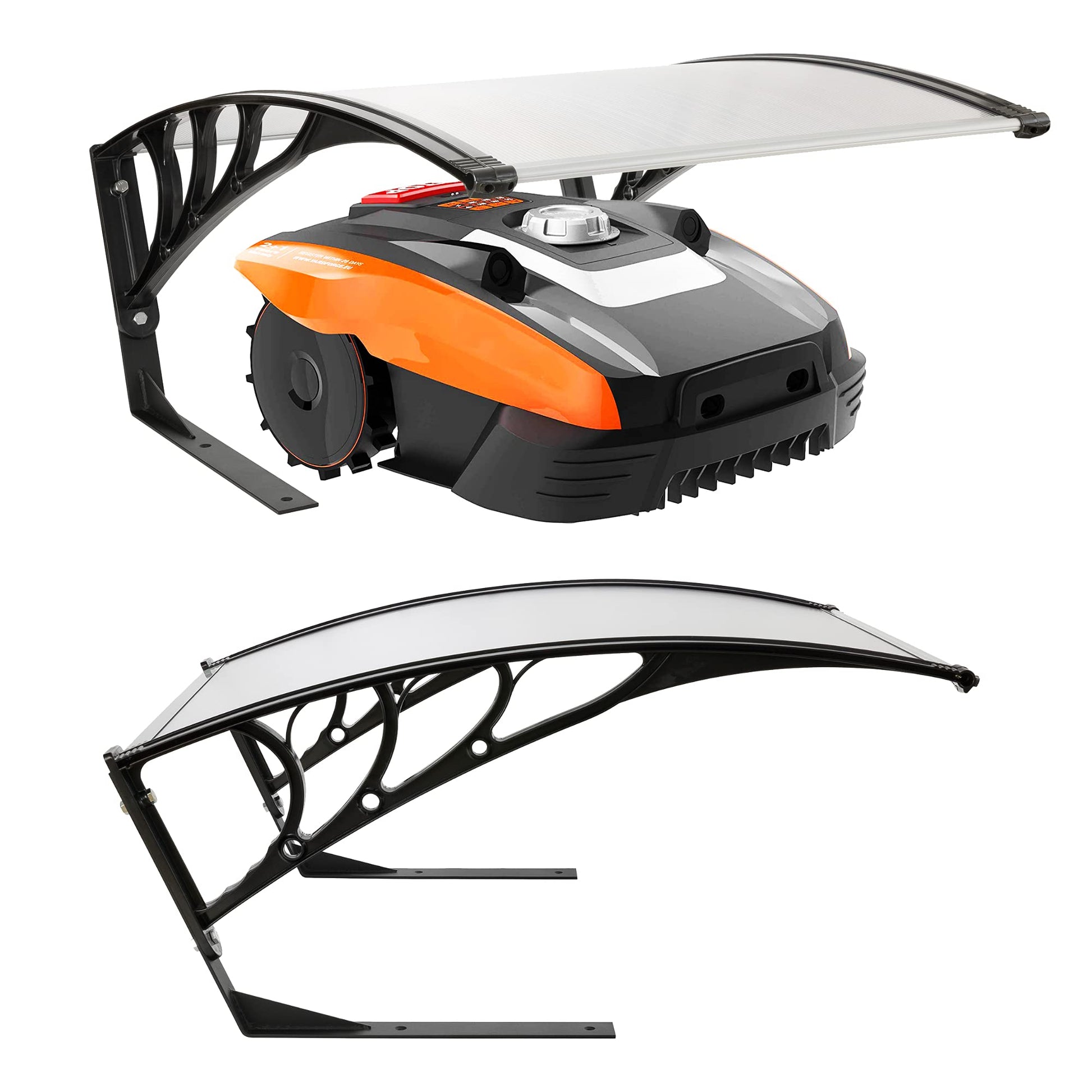 Arebos Mähroboter Garage Carport – 102x79x46 cm. Robuster Witterungsschutz aus Metall für Mähroboter. Schützt vor Regen, UV-Strahlung und Hagel.