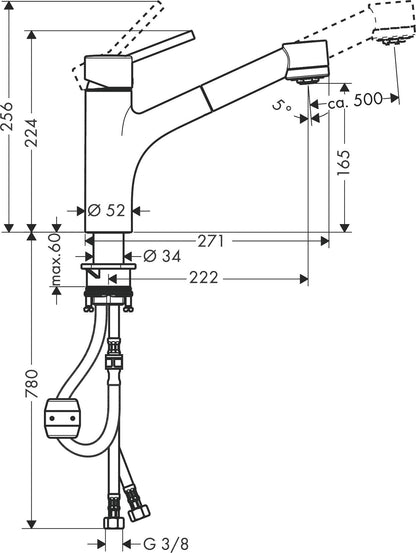 hansgrohe Talis M54 Küchenarmatur - Ausziehbar, Chrom