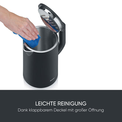 SEVERIN Cool-Touch Wasserkocher WK 3484, doppelwandig, 1,7 L, schwarz