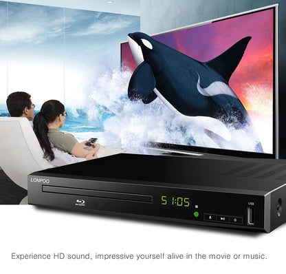LONPOO LP-100 Blu-ray-Player mit HDMI, USB und Koaxial-Ausgang