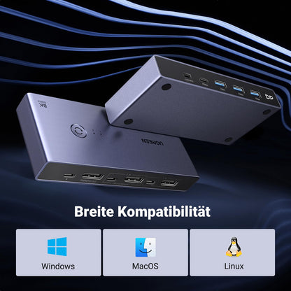 UGREEN Displayport KVM Switch 8K@60Hz DP 1.4 4-Port USB 3.0