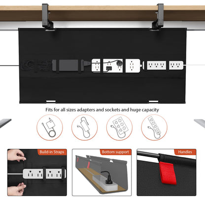 Univivi Kabelkanal Schreibtisch 90 cm, Kabelmanagement ohne Bohren