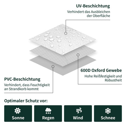 VERDOBA Strandkorb Schutzhülle Winterfest 600D - 90x120x155cm