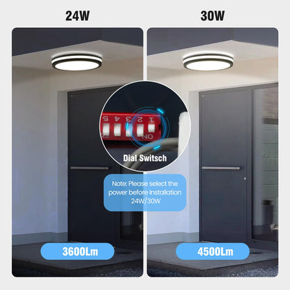LEZOE LED Deckenleuchte mit Bewegungsmelder 24W/30W 4500lm IP65