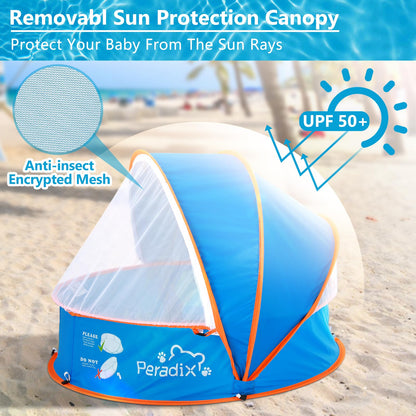 Peradix 4-in-1 Pop-Up Baby Planschbecken mit UV-Schutz und Moskitonetz