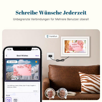 Eptusmey WLAN 10.1" Digitaler Bilderrahmen - Eichenholz 32GB
