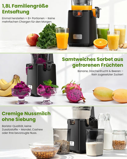 LINKChef Slow Juicer Entsafter - Grosse 130mm Öffnung