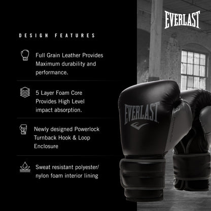 Everlast Powerlock 2R Box-Trainingshandschuhe - Schwarz 16oz