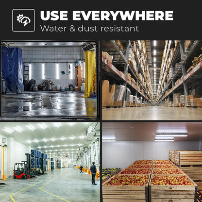 HOFTRONIC 4er Pack LED Wannenleuchte IP65 120cm 6500K