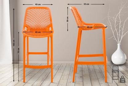 CLP Barhocker Air Kunststoff, 75 cm – wetterbeständig, orange
