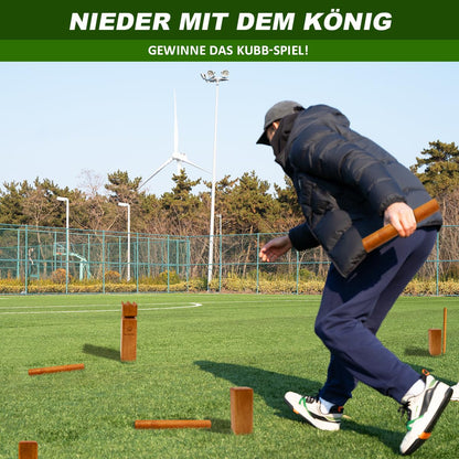 SunNordic Kubb Wurfspiel aus Gummibaumholz mit Tragetasche