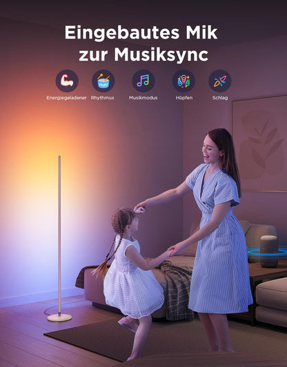 Govee RGBIC LED Eck Stehleuchte – 136cm, Matter & Alexa, Gold