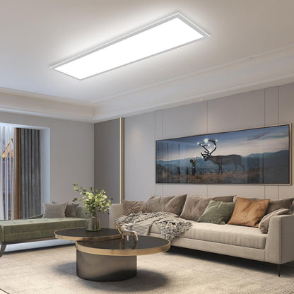 LEOEU LED Panel Deckenleuchte 120x30CM RGB Dimmbar 40W