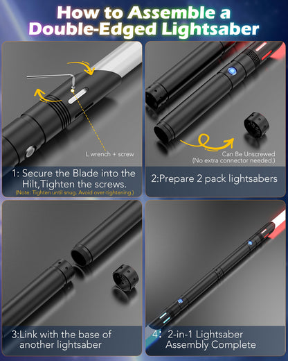ANASABER S8 Lichtschwert Doppelklinge, 2er-Set, 12 RGB Farben