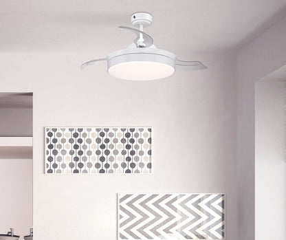Westinghouse 73043 Tori LED Deckenventilator – Weiss, einziehbare Flügel