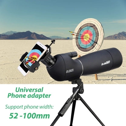 Svbony SV28 Spektiv 25-75x70 mit Stativ und Smartphone-Adapter