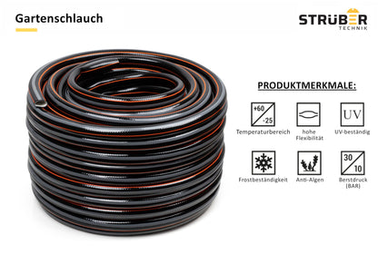 STRÜBER CARBON Gartenschlauch 4-lagig, PVC, 3/4 Zoll, 50 m
