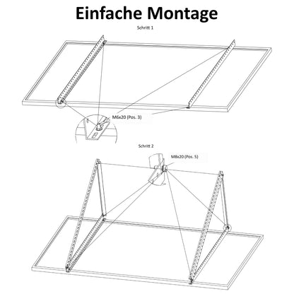 SolarXon Solarmodul Halterung für 2 Module – Freistehend, Alu