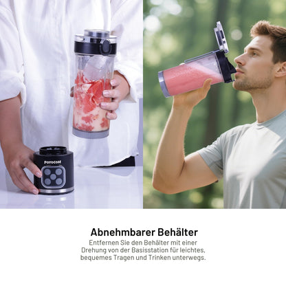 POYOCOM TL8001 Mini-Standmixer und Smoothie-Maker, 750 ml, Schwarz