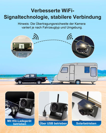 STONVUE S10-WF818P Solar Rückfahrkamera WLAN mit Nachtsicht