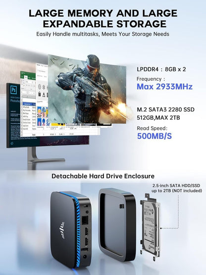 ACEMAGICIAN AK1PRO Mini PC - N5105 16GB RAM 512GB SSD