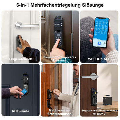 WELOCK U81 Ultra Smartes Türschloss mit Fingerabdruck, App und RFID