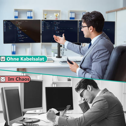 WALI M003S Monitorhalterung 3 Monitore – 27 Zoll Schwarz
