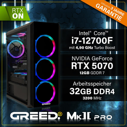 Greed MK2 Pro High-End Gaming PC - i7-12700F | RTX 5070