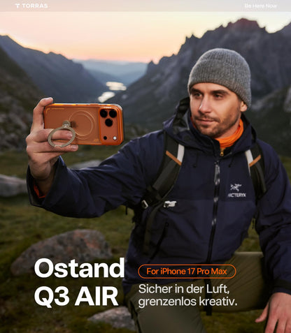 TORRAS Ostand Q3 Air Hülle für iPhone 17 Pro Max, Orange